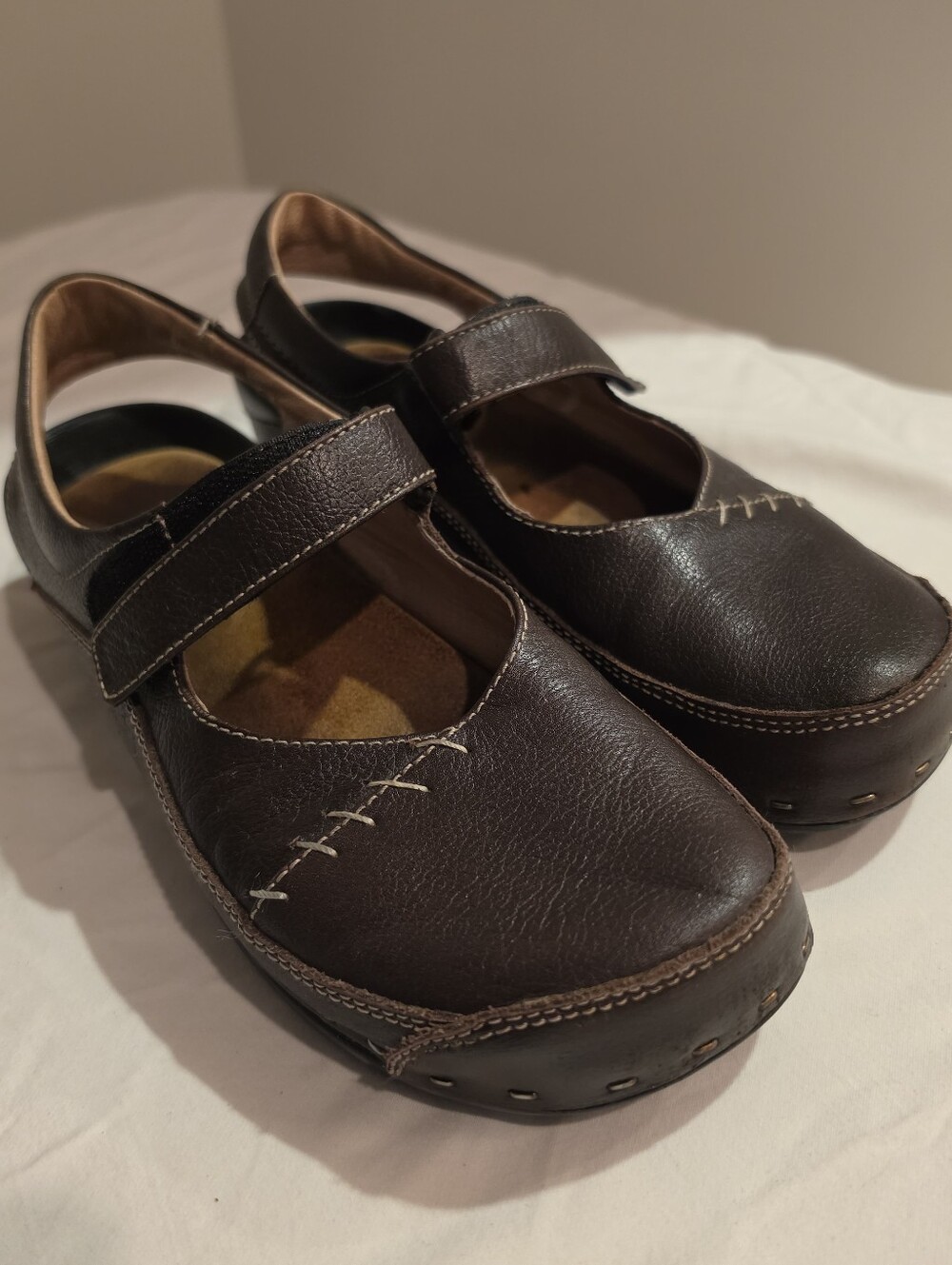 Wolky Brown Leather Mary Jane Comfort Shoes US 8.5 EU 39